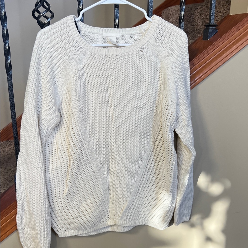 H&M Cream Women's Crew Neck Sweater